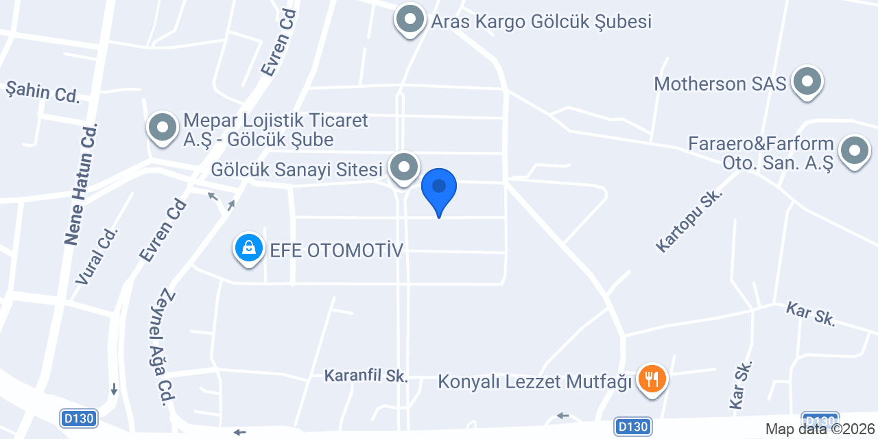 Şahiner Yedek Parça konumu