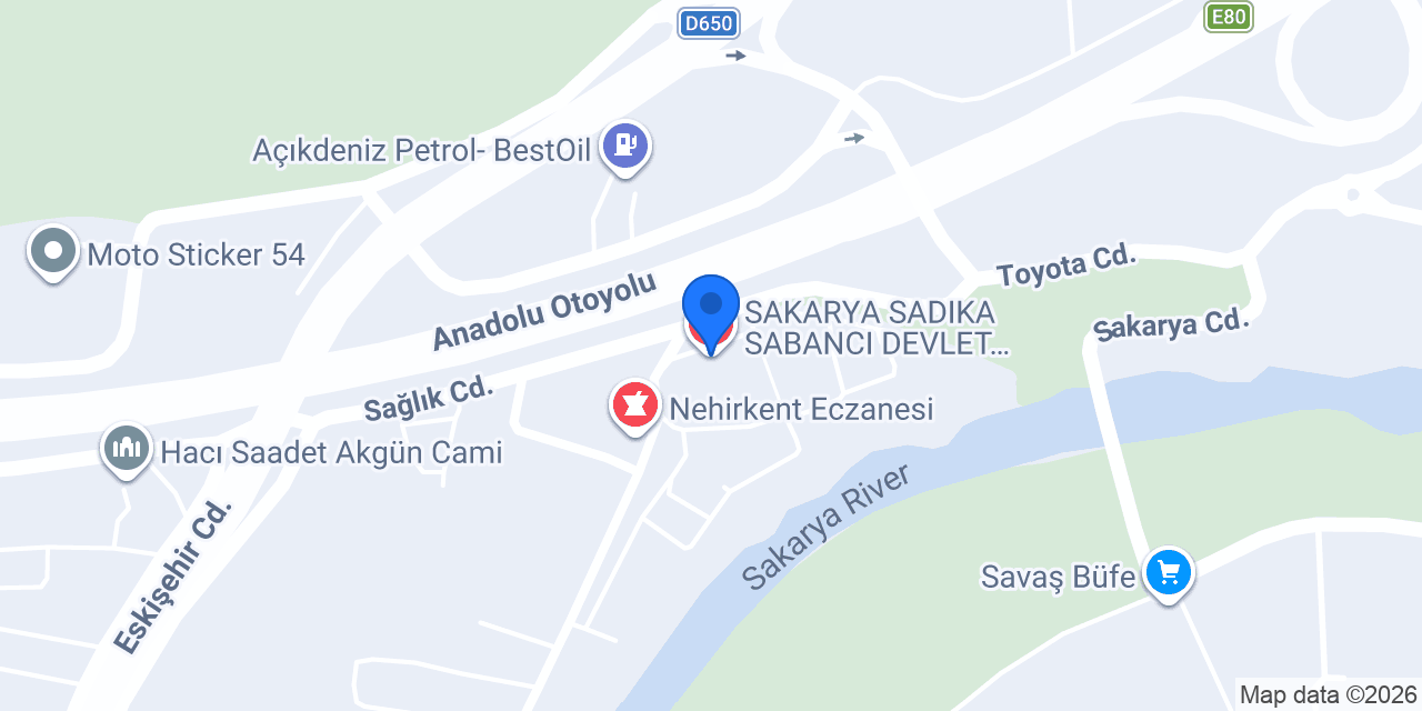 SAKARYA SADIKA SABANCI DEVLET HASTANESİ konumu