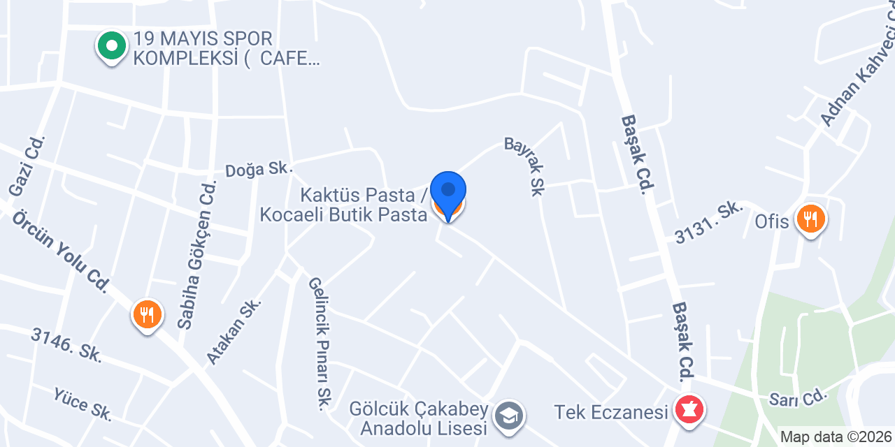 Kaktüs Pasta / Kocaeli Butik Pasta konumu