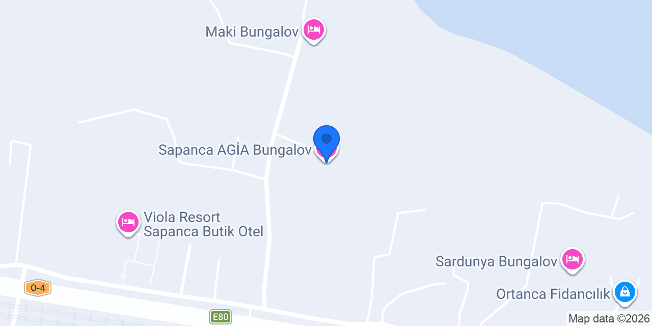 Sapanca AGİA Bungalov konumu
