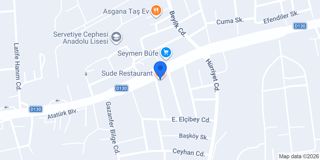 Sude Restaurant konumu