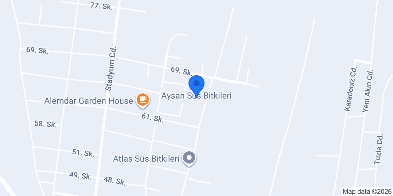 Aysan Süs Bitkileri konumu
