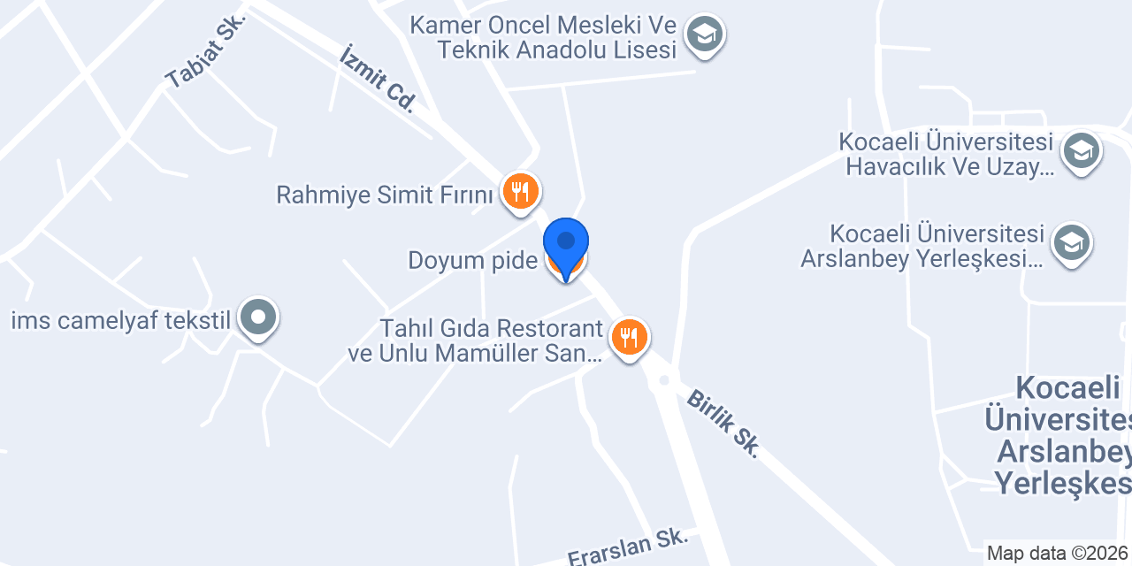 Doyum pide konumu