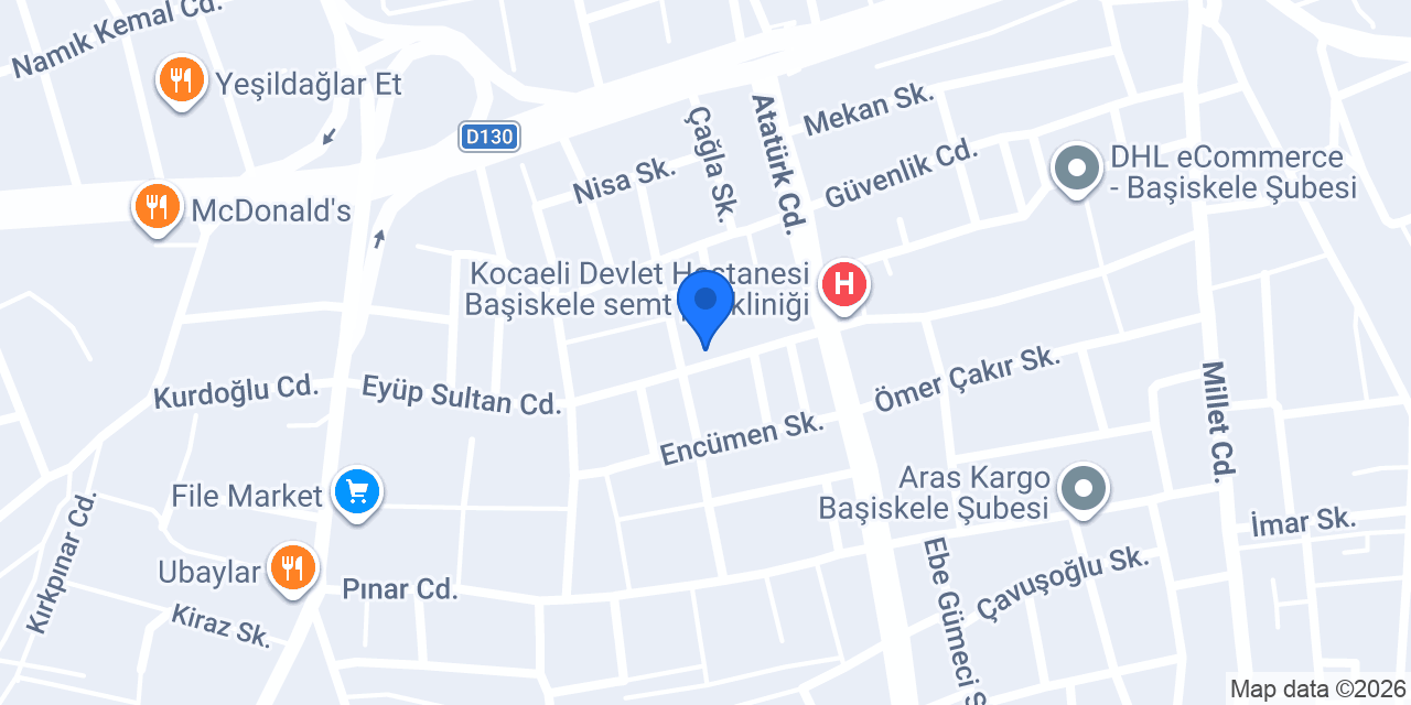 İzmit Yeni Asya Kitabevi Başiskele Şubesi konumu