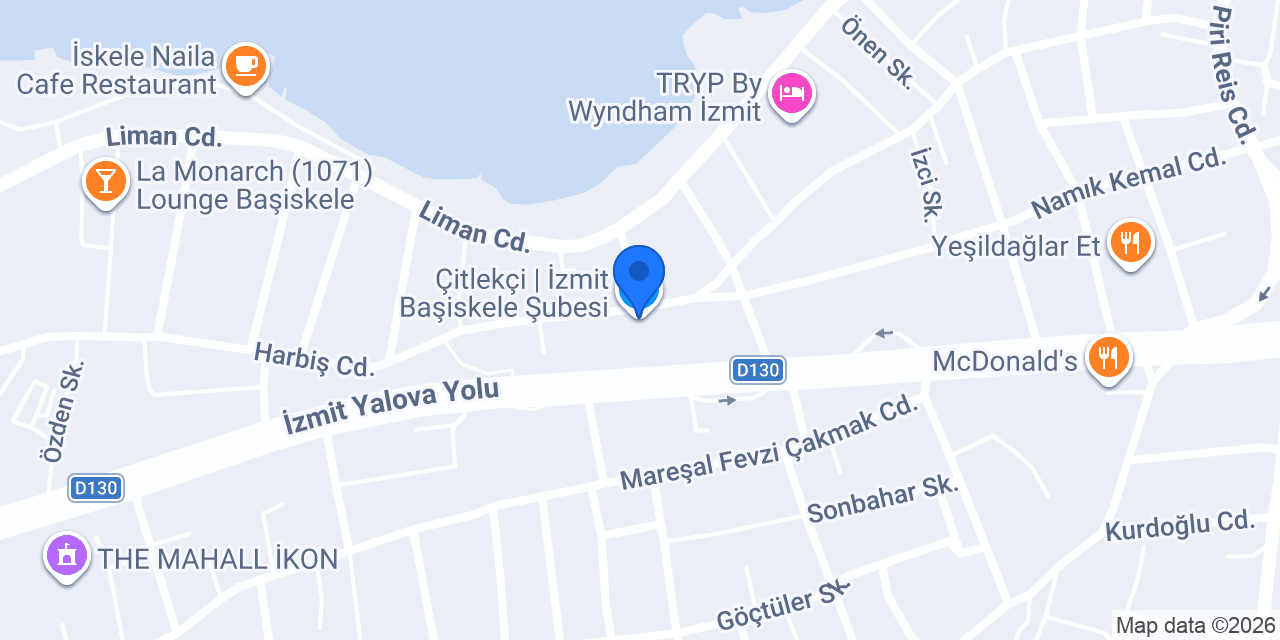 Çitlekçi | İzmit Başiskele Şubesi konumu