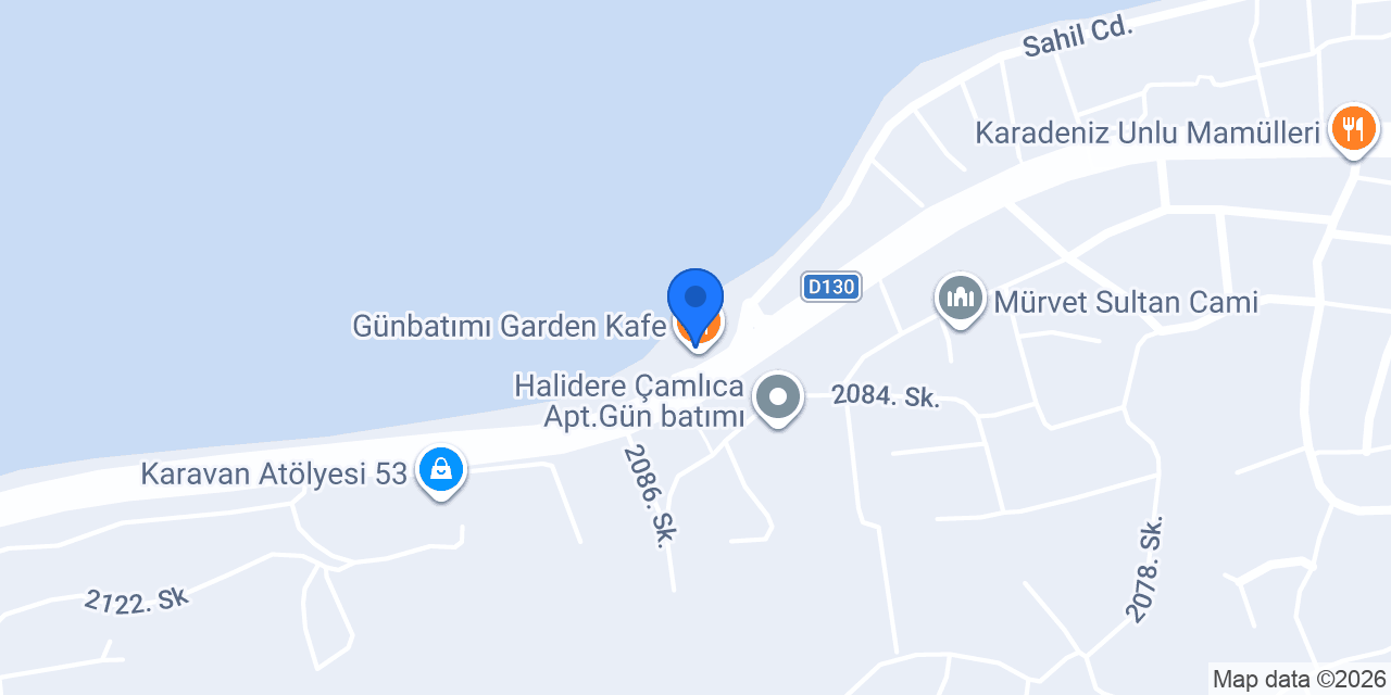 Günbatımı Garden Kafe konumu