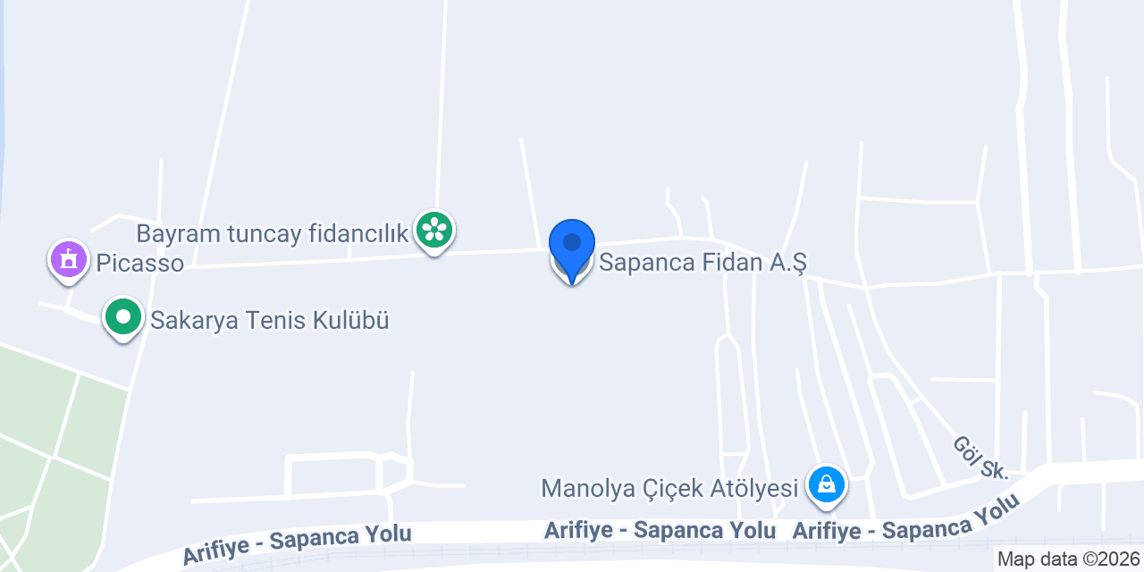 Sapanca Fidan A.Ş konumu