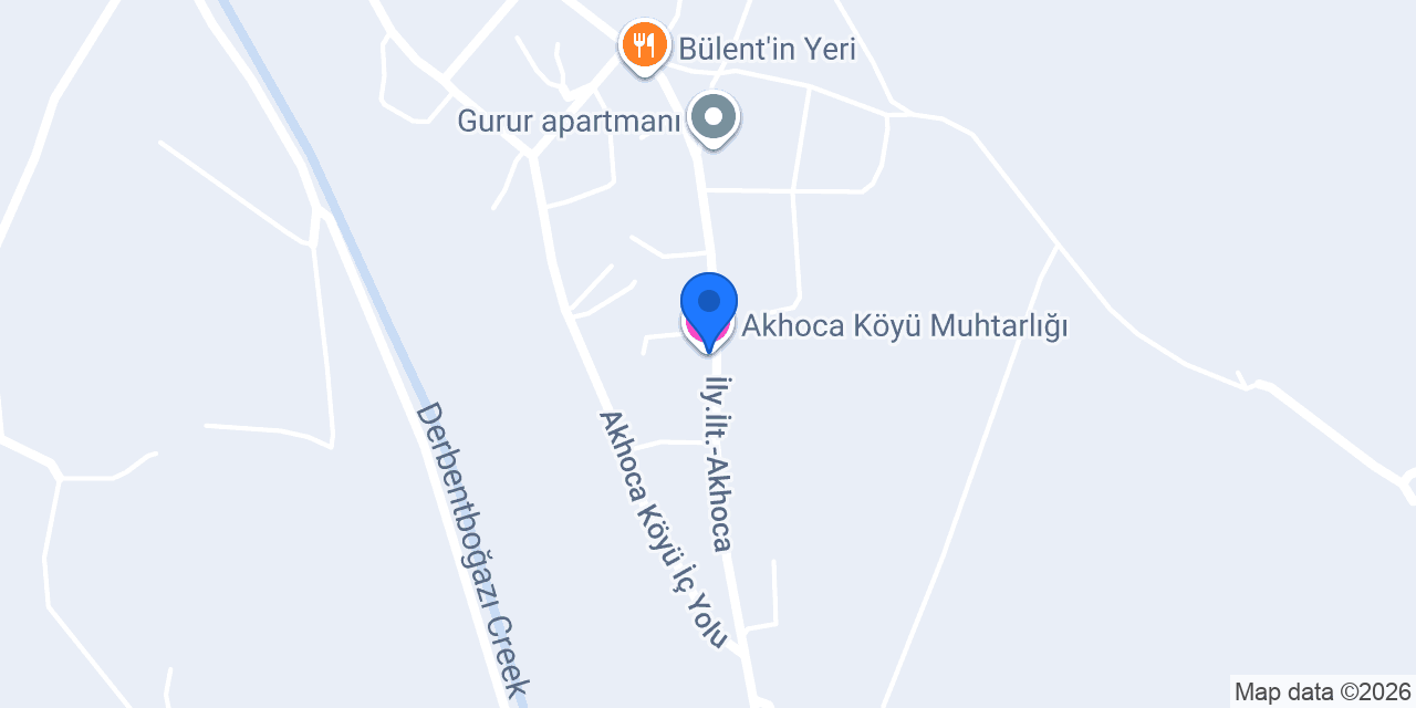 Akhoca Köyü Muhtarlığı konumu
