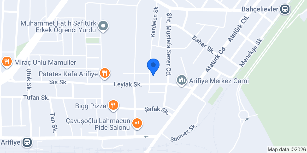 Arifiye Akademi Sürücü Kursu konumu