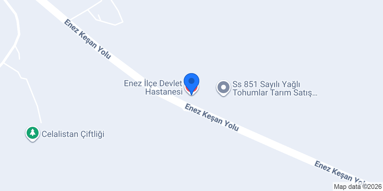 Enez İlçe Devlet Hastanesi konumu