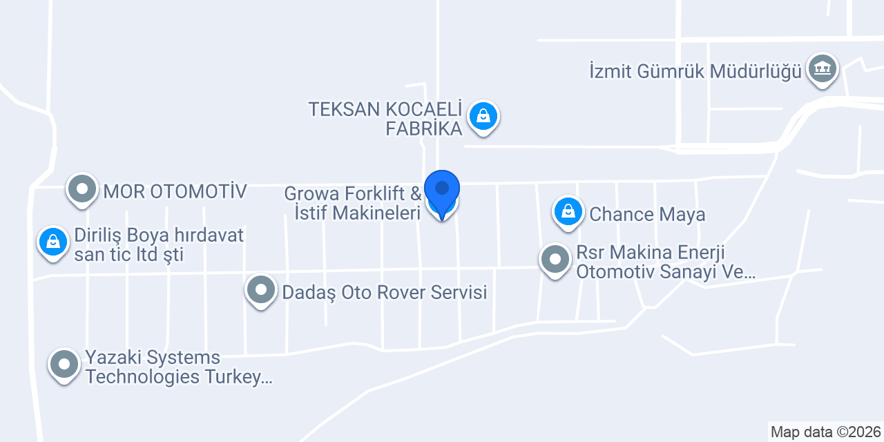 Growa Forklift & İstif Makineleri konumu