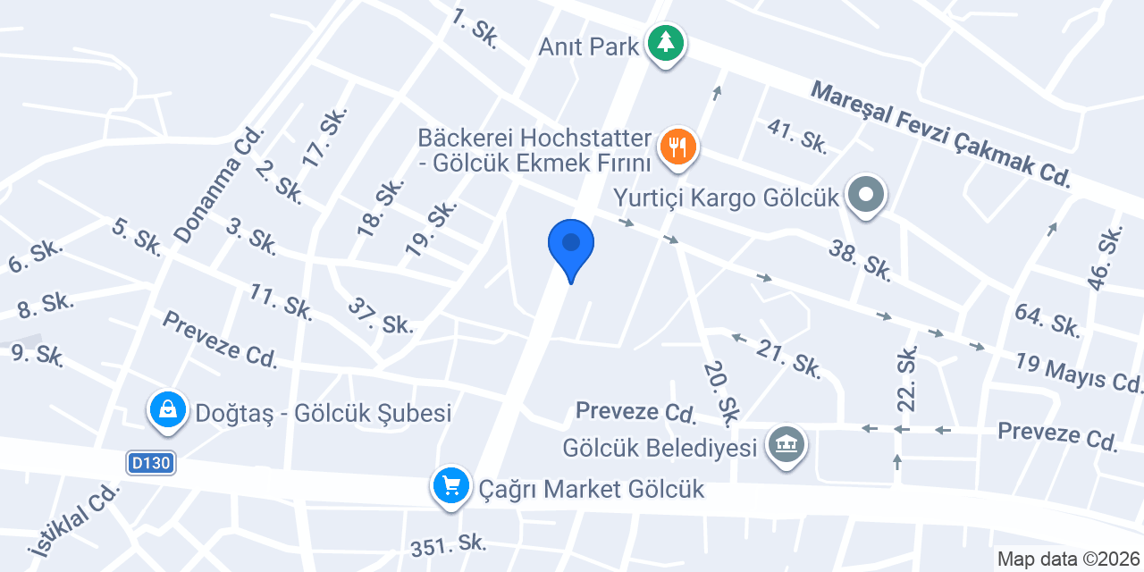 Yapı Kredi Bankası gölcük Şubesi konumu