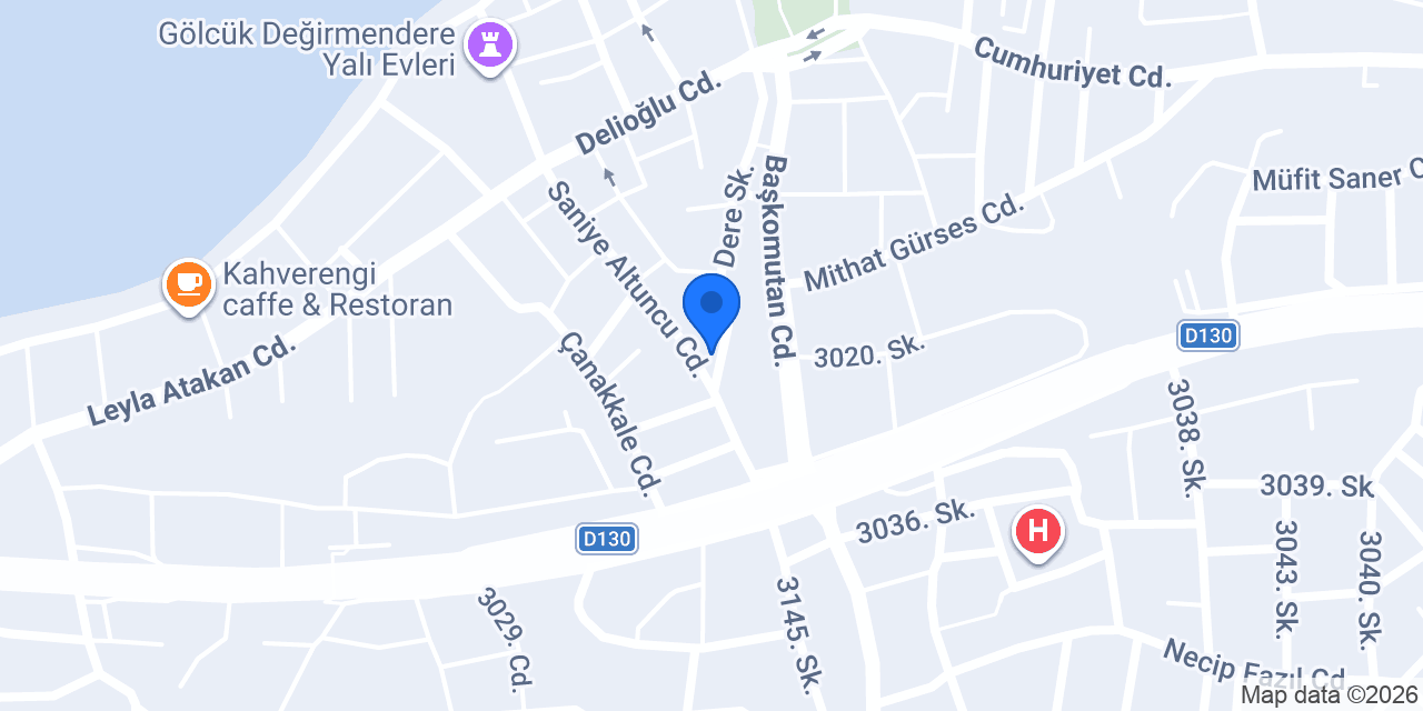 Değirmendere Polis Merkezi Amirliği konumu