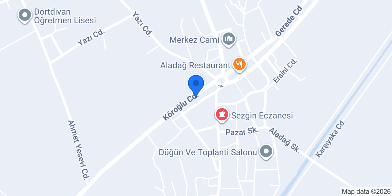 Ziraat Bankası Dörtdivan Şubesi konumu