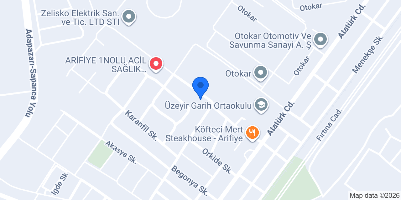 MHP Arifiye İlçe Başkanlığı konumu