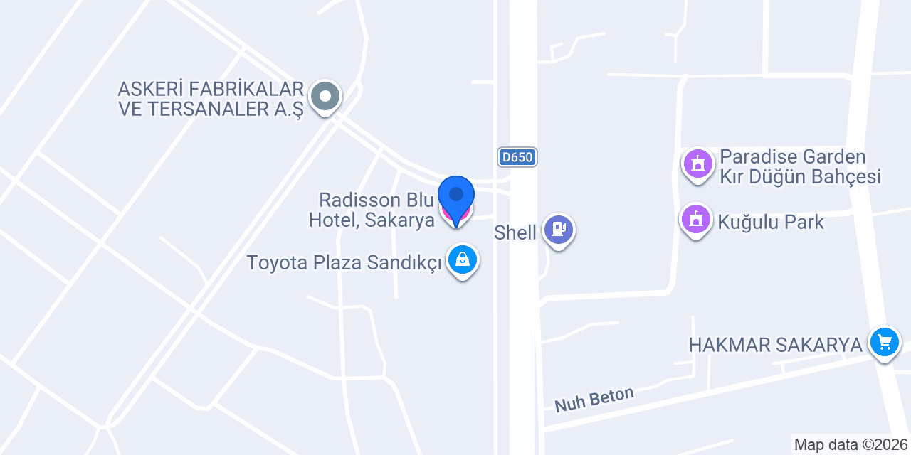 Radisson Blu Hotel, Sakarya konumu