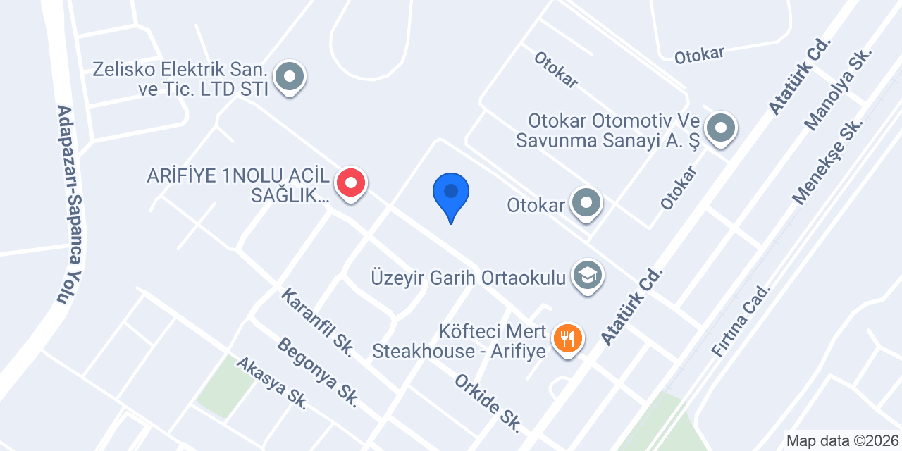 Arifiye Mesleki ve Teknik Anadolu Lisesi konumu