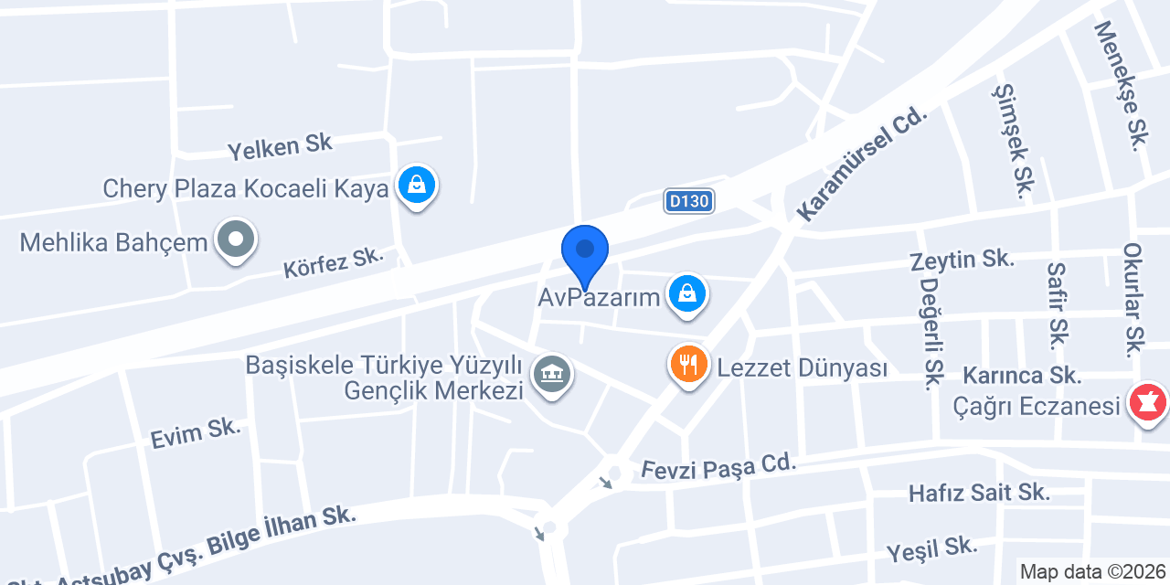 Babacar Otomotiv Özel Servis konumu