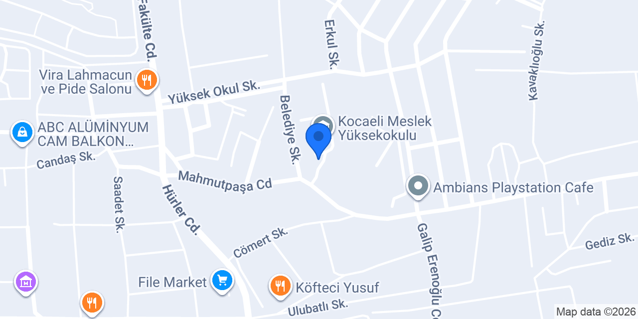 Kocaeli Üniversitesi Kullar Yerleşkesi konumu