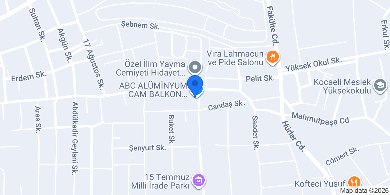 ABC ALÜMİNYUM CAM BALKON SİSTEMLERİ konumu
