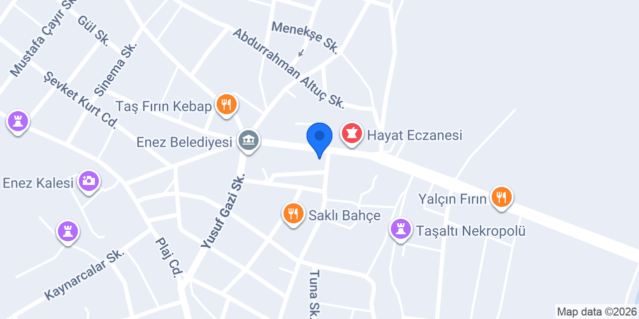 Enez İlçe Halk Kütüphanesi konumu