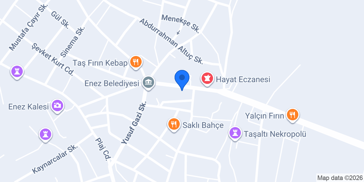 Enez İlçe Milli Eğitim Müdürlüğü konumu