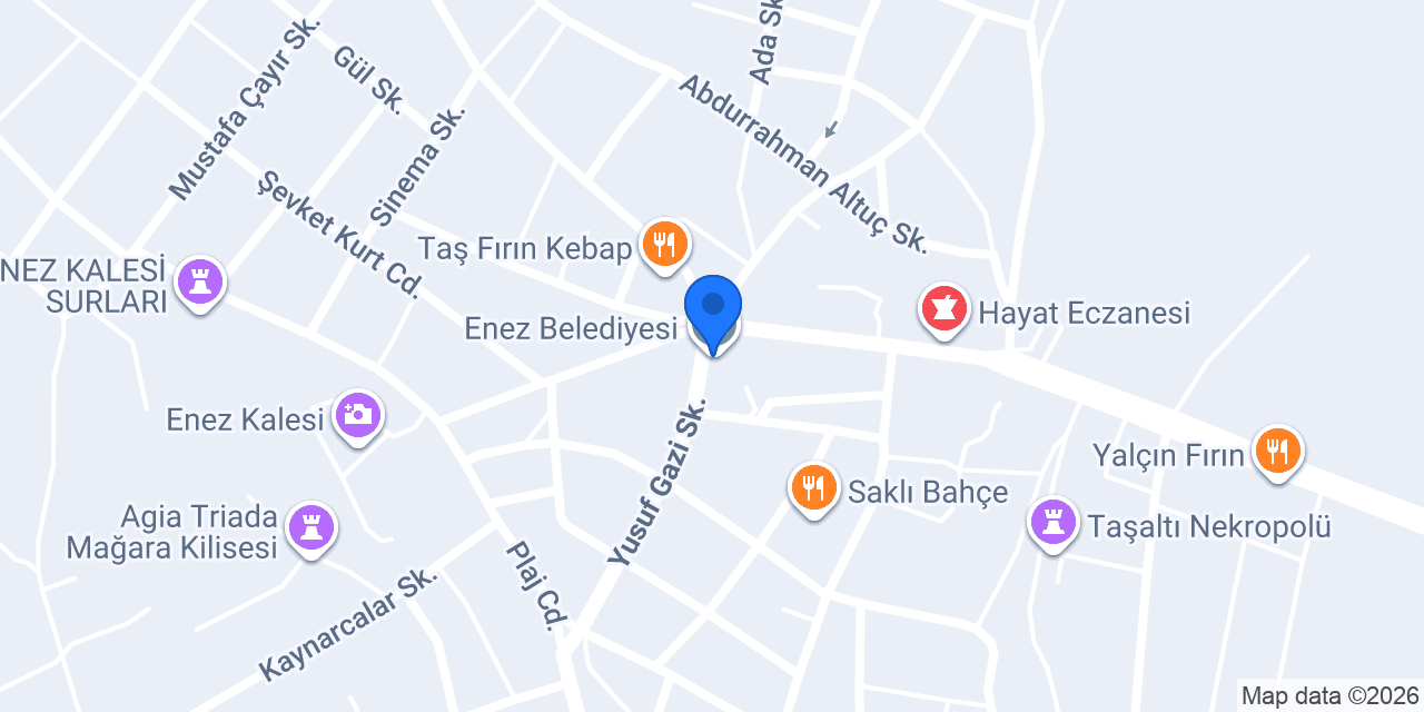 Enez Belediyesi konumu