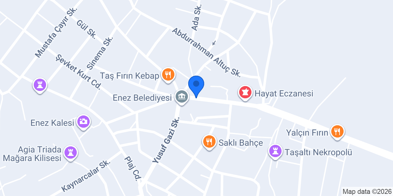 Enez İlçe Emniyet Müdürlüğü konumu