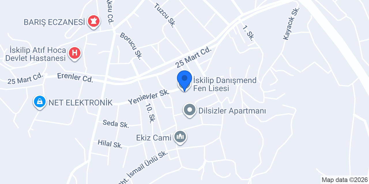 İskilip Danışmend Fen Lisesi konumu