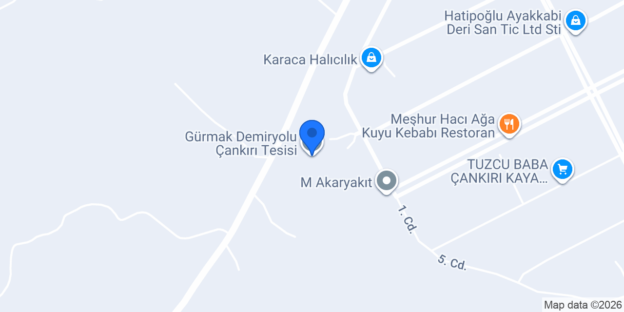 Gürmak Demiryolu Çankırı Tesisi konumu