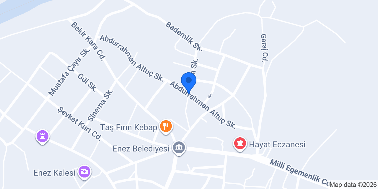 Enez Öğretmenevi konumu