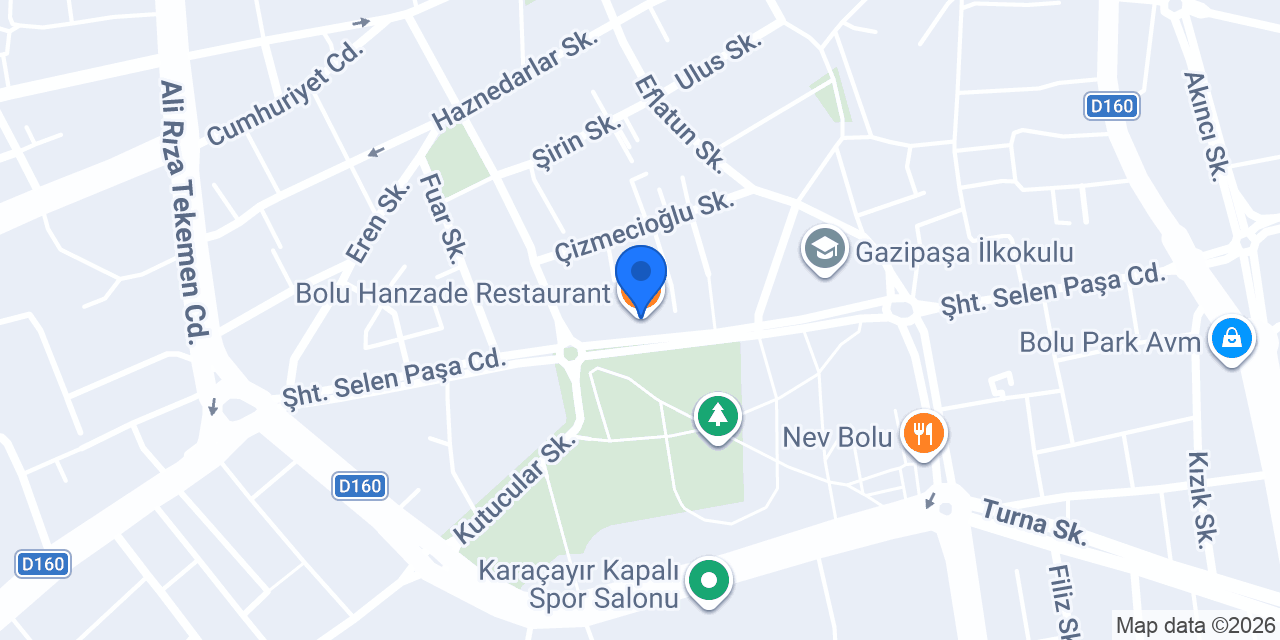 Bolu Hanzade Restaurant konumu