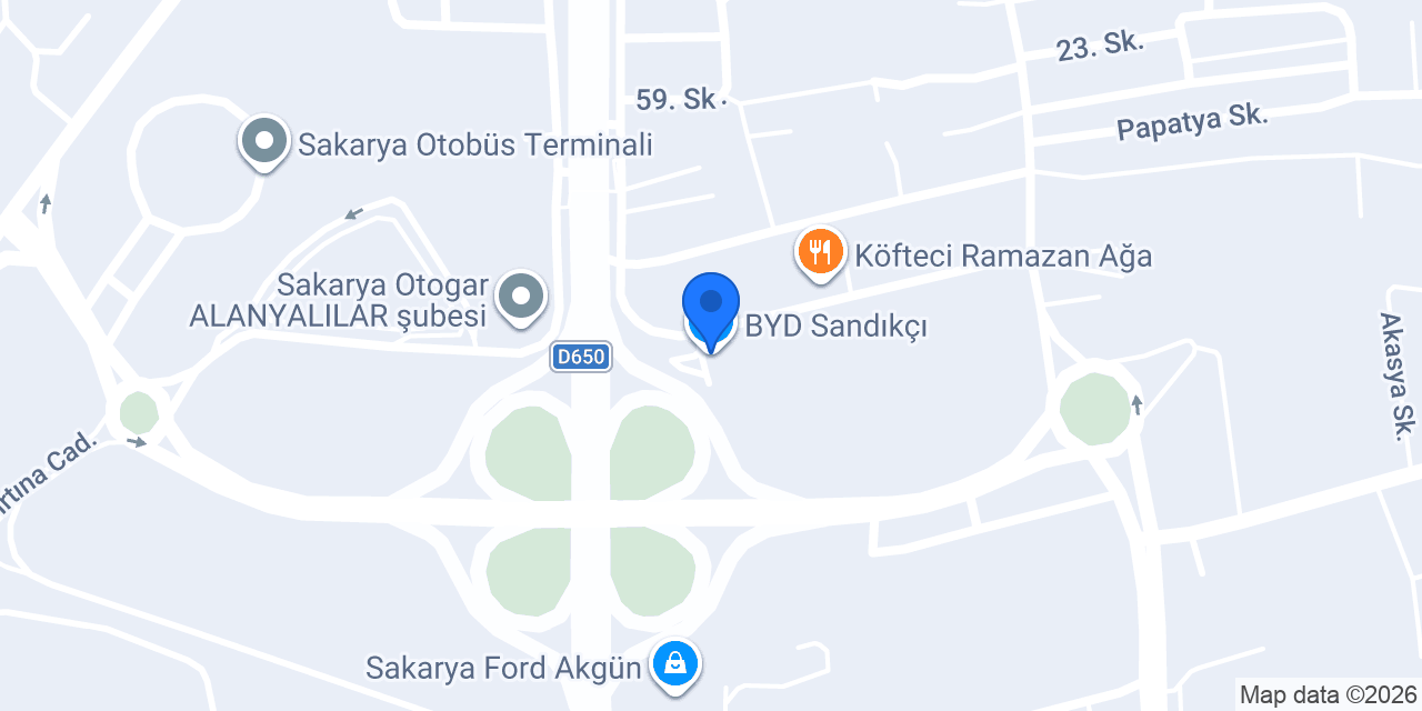 BYD Sandıkçı konumu