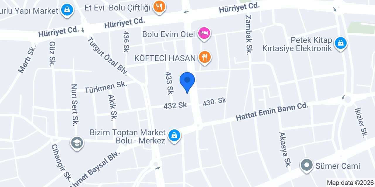 BOLU Deva Eczanesi konumu
