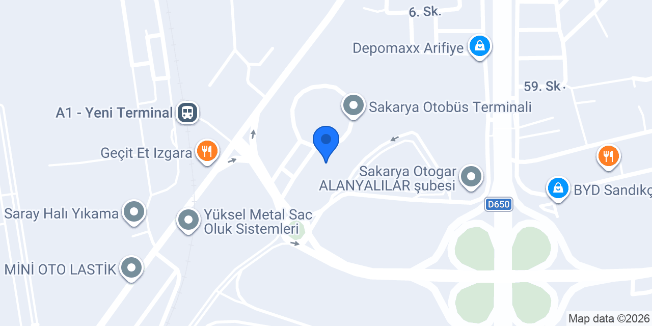 SAKARYA KIRMIZIGÜL TURİZM konumu