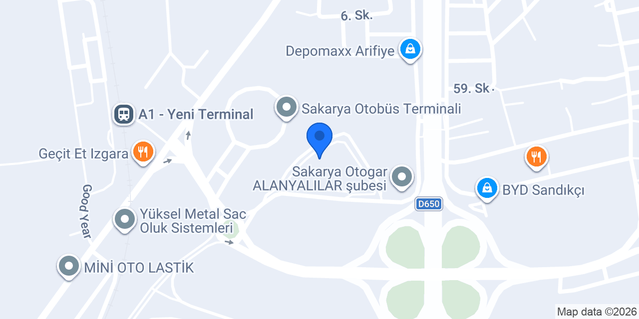 Sakarya Terminal Taksi konumu