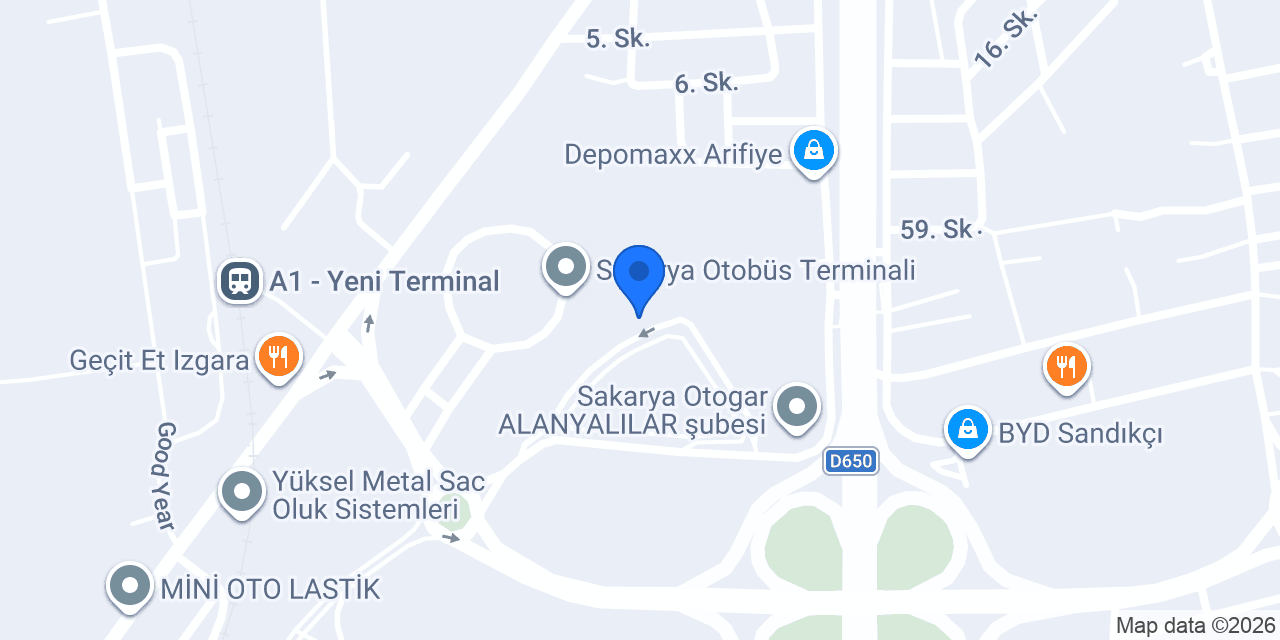 SAKARYA SEV TURİZM konumu