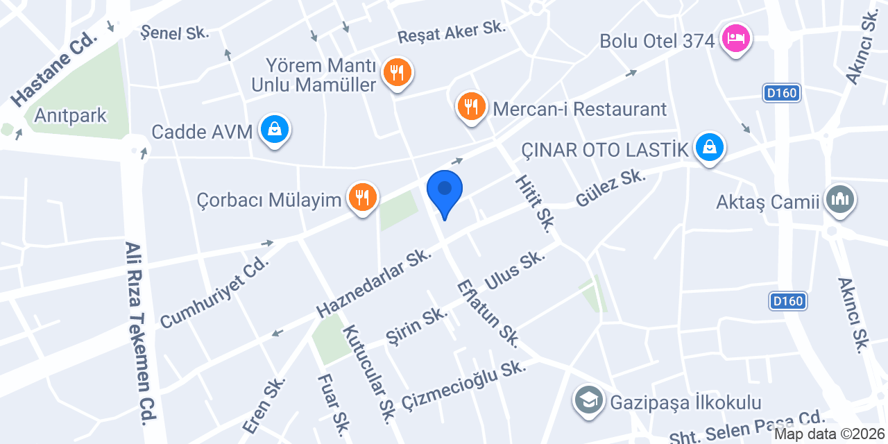 Yapı Kredi Bankası - Bolu Şubesi konumu