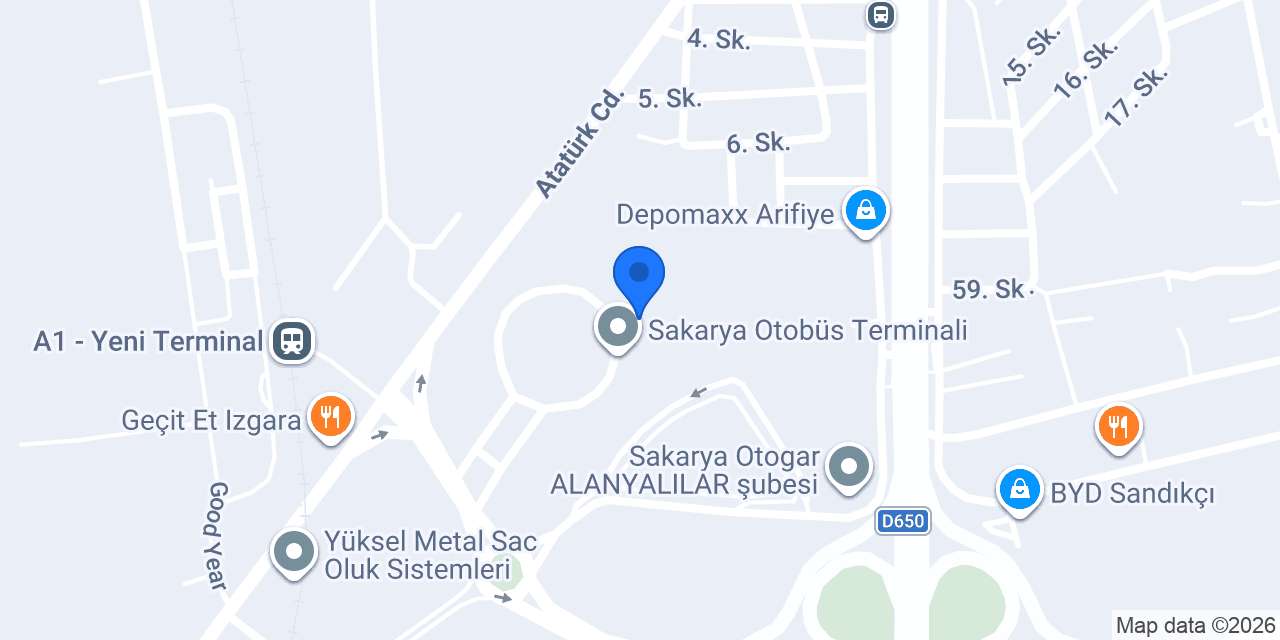 Sakarya Sabiha Gökçen Servis, Otobüs | TANRIVERDİ konumu
