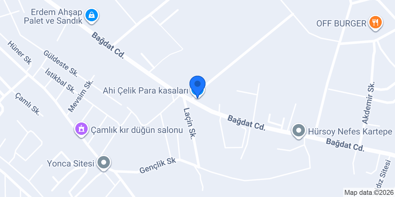 Ahi Çelik Para kasaları konumu