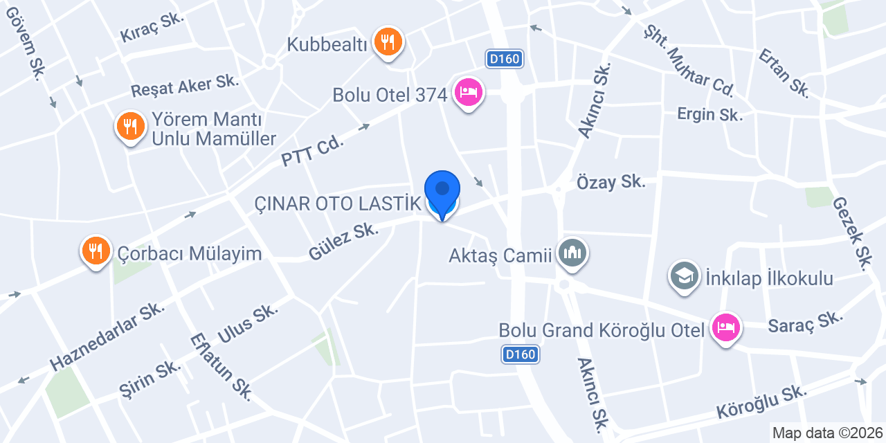 ÇINAR OTO LASTİK konumu
