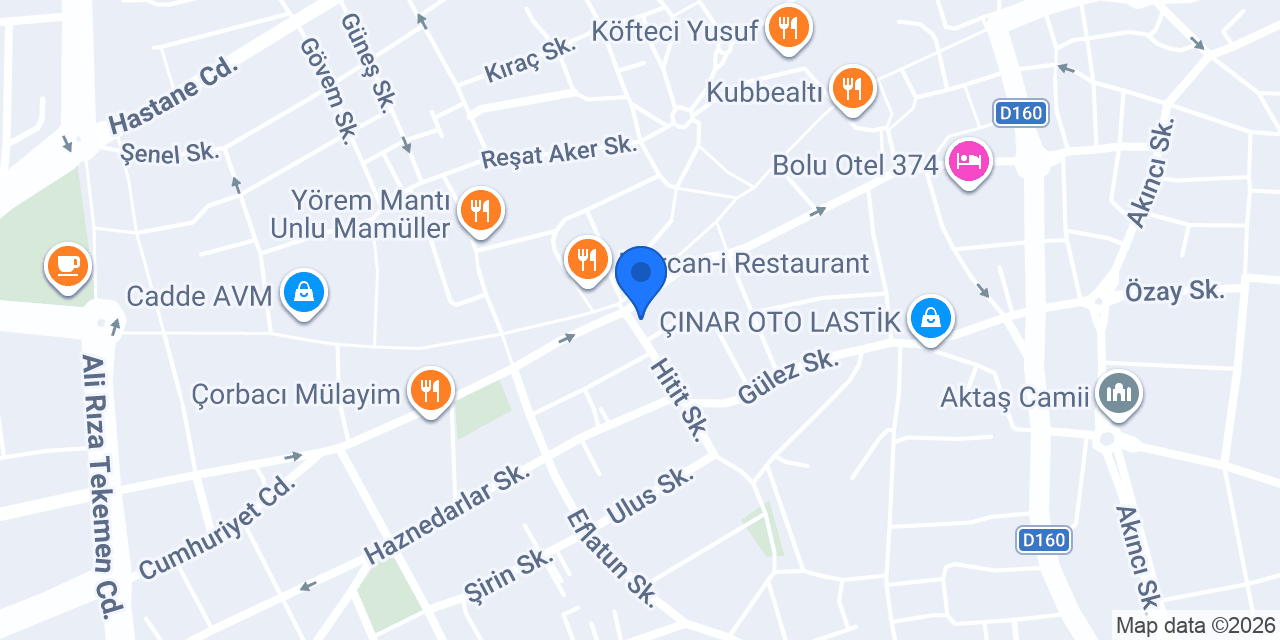 Bolu Otel Eratay konumu