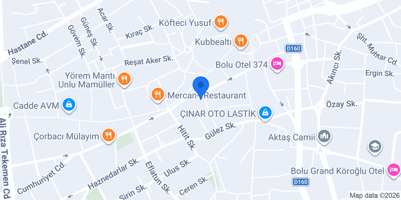 PTT Bolu Şubesi konumu