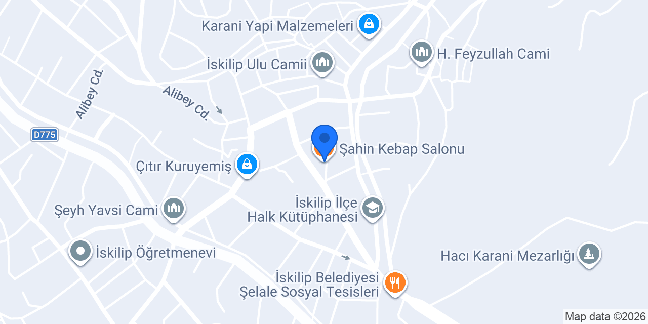 Şahin Kebap Salonu konumu