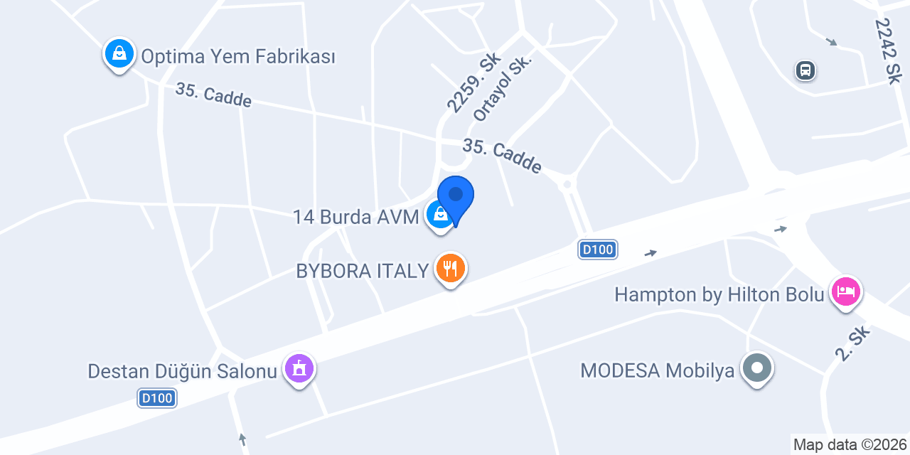 Ot Kafe ve Bistro 14 Burda AVM konumu