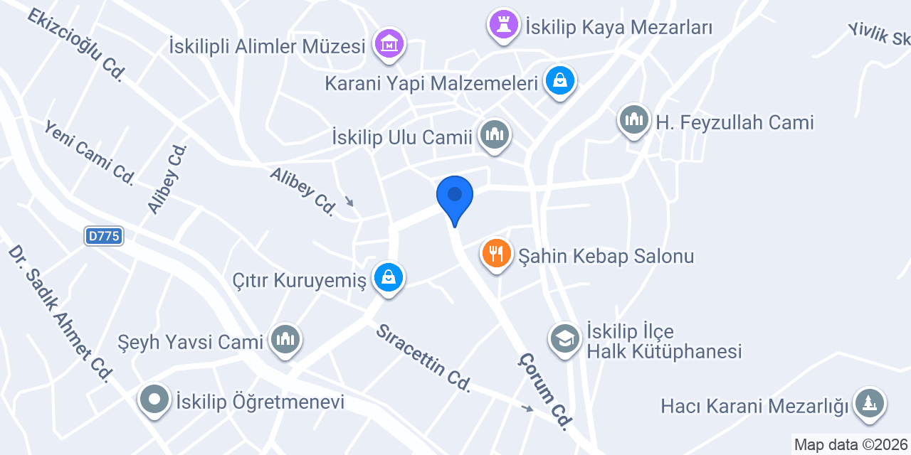 İskilip İlçe Emniyet Müdürlüğü konumu