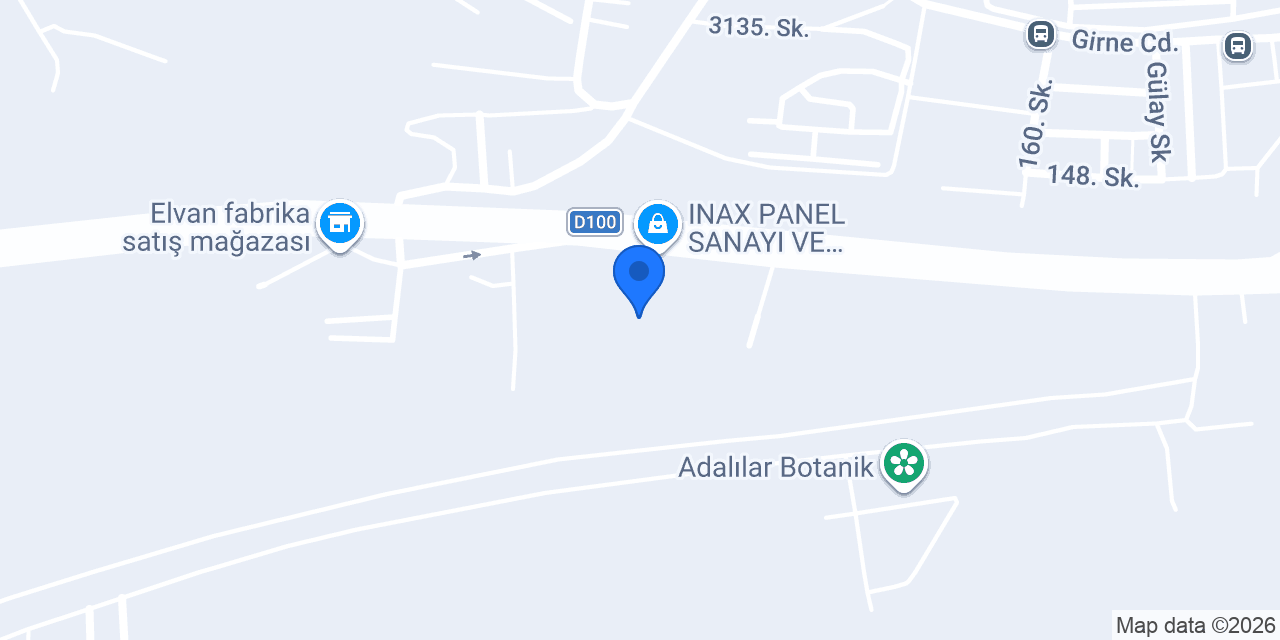 Akyıl - inax çatı ve cephe sistemleri konumu
