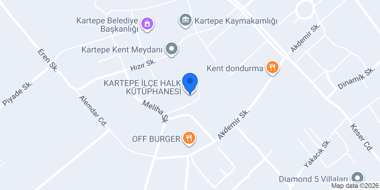 KARTEPE İLÇE HALK KÜTÜPHANESİ konumu