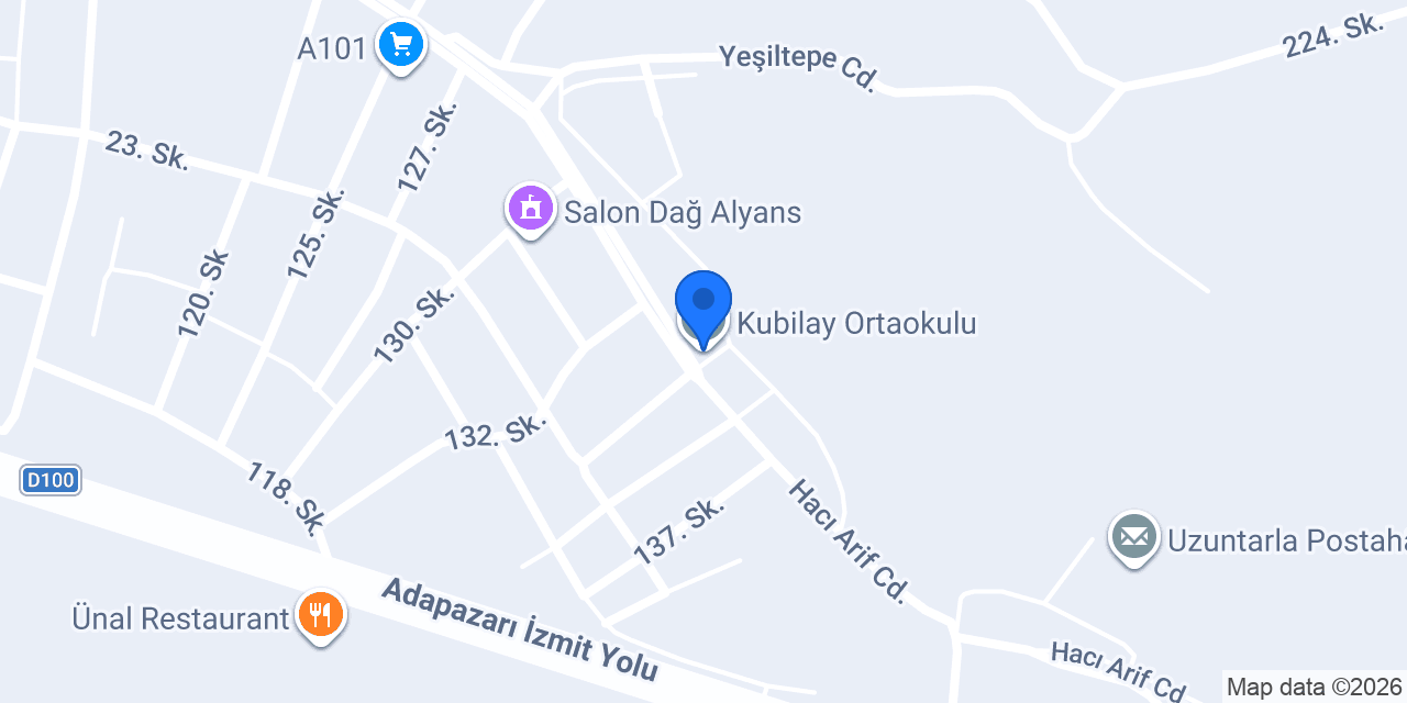 Kubilay Ortaokulu konumu