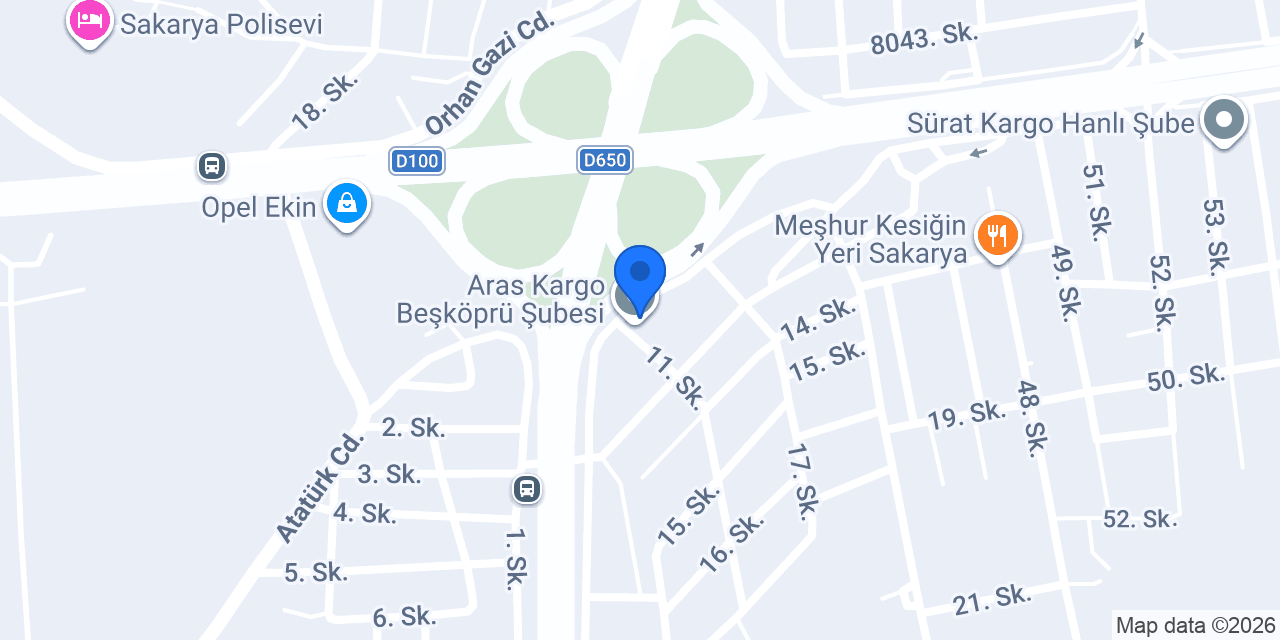 Aras Kargo Beşköprü Şubesi konumu